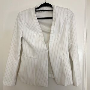 White House Black Market White Striped Blazer